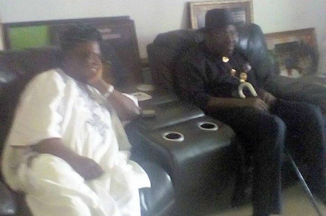 Governor Seriake Dickson, right, with Senator Rashidi Ladoja...in Ibadan...