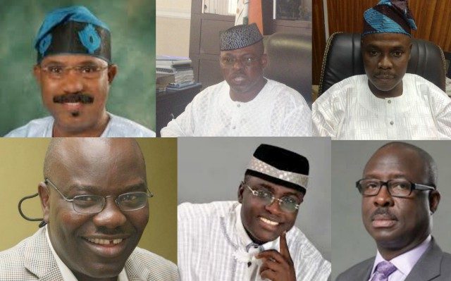 Olorunnimbe Momoora, Segun Oni, Fatai Ibikunle, Adeolu Akande, Femi Pedro and Adeniyi Adebayo...some of the Chairmen of Boards produced by the South West Geopolitical Zone in the new appointments...