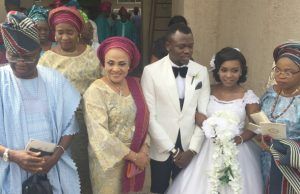 Oyo Governors’ Spokesman Stages Glamorous Wedding For Son, Ajimobi’s Wife Witnesses L-R: Mr Yomi Layinka, Dr Mrs Florence Ajimobi, the couple and Mrs Bisi Yomi Layinka...