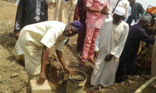 Hon. Ademola Akeem Ige laying the foundation for the construction of the community police station for Adeyemo Saint Luke's College area, Ibadan…