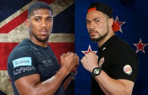 There ‘ll Be Blood In My Fight With Parker -Joshua Anthony Joshua, left, with Joseph Parker...