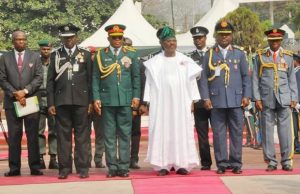 Ajimobi, Security Chiefs, Others Honour Fallen Heroes From left, Representative of Chief Justice of Oyo State, Justice Ladiran Akintola, Oyo State commissioner of police, CP Abiodun Odude, GOC 2 Division Nigerian Army, Major General Martins Abraham, Oyo State governor, Senator Abiola Ajimobi, Commander, Nigerian Airforce Detachment Ibadan, Air Commodore Olalekan Lawal and Chairman, Nigerian Legion Oyo State Command, Deacon Michael Fajimi at the event…