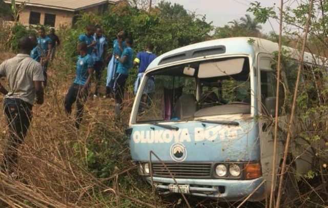 MFM Players and officials getting out of the ill-fated bus after the mishap...