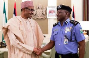 PDP Kicks As IGP Idris Shuns Senate For The Third Time, Says ‘Nigeria Drifting Towards Totalitarianism President Muhammadu Buhari, left, with the IGP, Ibrahim Idris...during an earlier meeting...