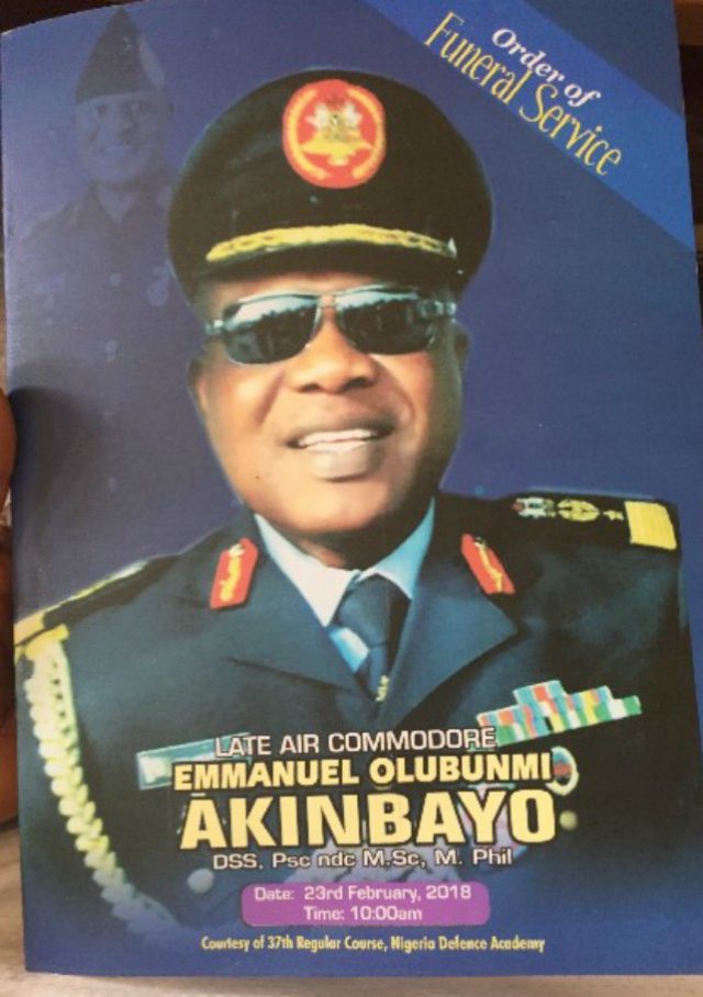 Air Commodore Emmanuel Olubunmi Akinbayo, DSS, psc, ndc, M.Sc, M.Phil