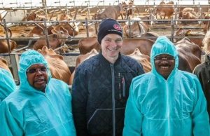 Modern Cattle Ranching: Ajimobi Pays Working Visit To Denmark L-R: Partner/Head of Technology Advisory and Markets, KPMG Nigeria, Mr. Joseph Tegbe; CEO TH Jorgensen Cattle Ranch, Denmark, Mr. Torben Jorgensen; and Oyo State Governor, Senator Abiola Ajimobi; during the governor's working visit…