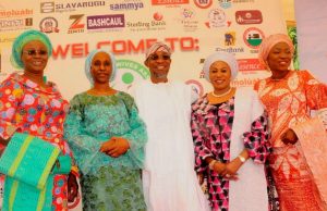 Photo: National Women’s Conference Holds In Osogbo, Aregbesola Solidarises Governor State of Osun, Ogbeni Rauf Aregbesola (middle), Wife of Vice president of Nigeria, Mrs Dolapo Osinbajo (2nd left), Wife of Osun Governor, Mrs Sherifat Aregbesola (2nd right), wife of Lagos State Governor Mrs Bolanle Amobode (right) and wife of Ekiti, Mrs Feyisara Fayose (left), during opening ceremony…