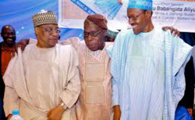 Retired Generals all...L-R: Ibrahim Babangida, Olusegun Obasanjo and Muhammadu Buhari...has the game of 'cat and mouse' started?