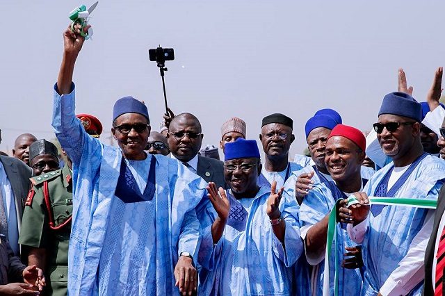 President Muhammadu Buhari acknowledging greetings from Nasarawa people...