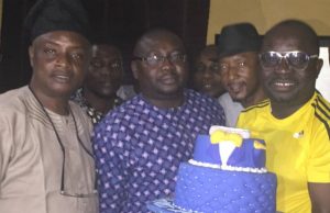 Photo: Day CBN’s Adebayo Adelabu Celebrated Yemi Sonde R-L: The celebrant, Yemi Sonde, Chief Adebayo Adelabu and Olayinka Agboola of PMParrot/Parrot Xtra Magazine...