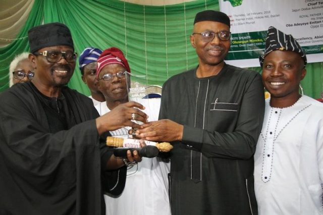 Dr Olusegun Mimiko, second from right, with others at the event...