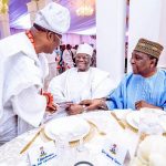 L R Senator Abiola Ajimobi Dr Kola Daisi and General Yakubu Gowon