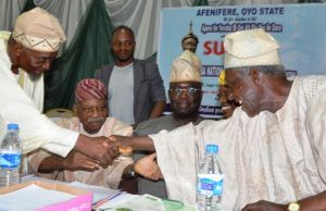 Photos: Faces At Afenifere’s One-Day Yoruba Summit From left, Chief Sehinde Arowogbofa, Chief Rueben Fasoranti, Chairman Afenifere, Oyo State, Dr Gbola Adetunji and Guest Speaker, Bishop Ayo Ladigbolu during the event…