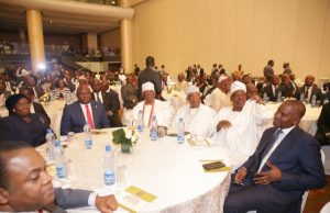 When Ambode Hosted Dangote, Others At ‘Lagos Means Business’ Africa's richest man, Dr Aliko Dangote, right, with Governor Akinwunmi Ambode and others at the event...
