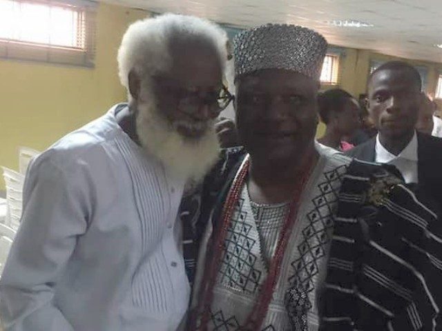 Oba Adedokun Abolarin, right, with Dr Yemi Farounbi at the event...