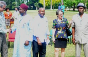 Nigeria Declares Weeds As Major Productivity Drawback In Cassava Farming From left: Senior Programme Manager, Bill & Melinda Gates Foundation, Lawrence Kent, Benue state Commissioner for Agriculture, James Anbua, Director-General, International Institute for Tropical Agriculture (IITA), Dr. Nteranya Sanginga; Deputy Director-General(Research & Development),IITA, May-Guri Saethre; and Leader, IITA Cassava Weed Management Project, Dr. Alfred Dixon at the Cassava Weed Management Project Annual Review & Work planning meeting at IITA, Ibadan…recently…