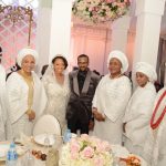 Grooms mother Chief Florence Ajimobi Groom Idris Bride Fateemah Wife of the President Mrs Aisha Buhari and Grooms father Governor Abiola Ajimobi of Oyo State