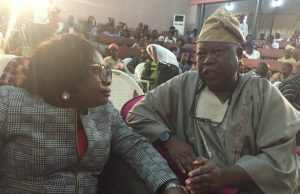 Photos: Maiden Edition Of Dipo Famakinwa Colloquium Holds, See Faces At The Event Late Dipo Famakinwa's wife, with Chief Ayo Afolabi of Afenifere Renewal Group...at the occasion...