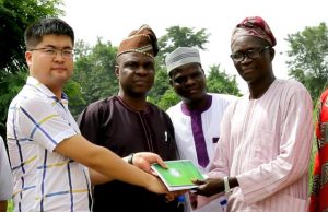 72 Year-Old Eleyele Dam Receives Ajimobi’s Attention, Rehabilitation Begins The Oyo State Hon. Commissioner for Environment & Water Resources, Chief Isaac Ishola (Right), handing over the Eleyele Dam site to a representative of Messrs CGC-CHWE, Mr. Lee, while the Permanent Secretary of the Ministry, Mr. Gabriel Oguntola (2nd Right) and the Project Coordinator of IUFMP, Mr. Dayo Ayorinde, watch with admiration…