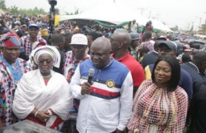 Ambode’s Government Connects Ogun With Network Of Roads, Bridges Governor Akinwunmi Ambode of Lagos State, middle, commissioning one of the roads...