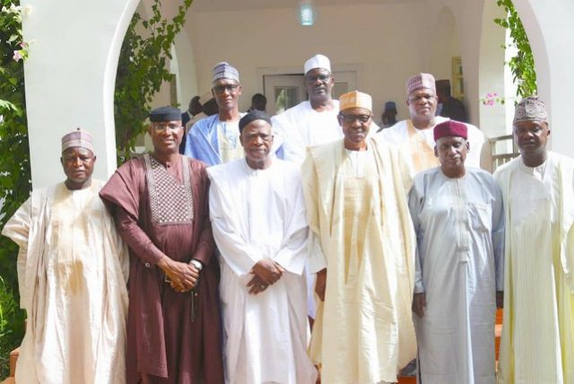 President Muhammadu Buhari, with the Senators...