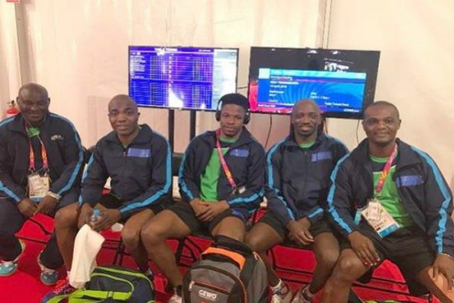 Nigeria's table tennis team members at the ongoing Commonwealth games...