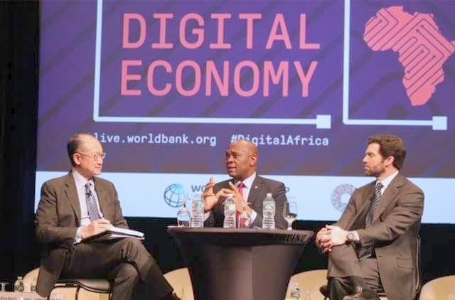 Tony Elumelu, middle, at one of the meetings in the US...