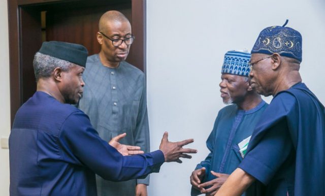 Professor Yemi Osinbajo, SAN, left, with others at the state function...