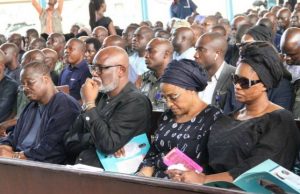 Photo: Akeredolu, Ajimobi, Others Present As Service Of Songs Holds For Late Oyo Speaker L-R: Oyo State Governor, Senator Abiola Ajimobi; Ondo State Governor, Mr. Rotimi Akeredolu; Wife of Oyo State Governor, Chief Florence Ajimobi; and Mrs. Abosede Adeyemo, widow of the late Speaker of the Oyo State House of Assembly, Rt. Hon. Michael Adeyemo, during the service of songs…