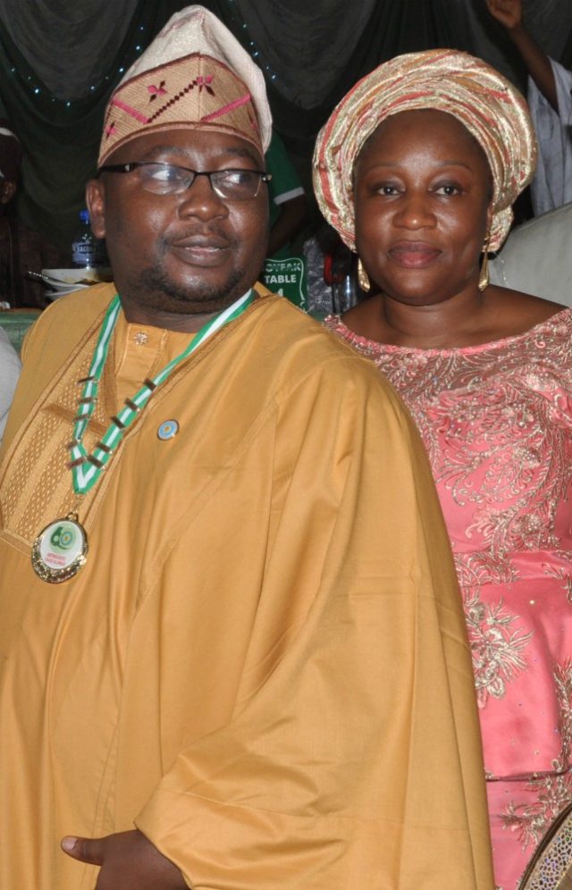 Chief Adebayo Adelabu, with his charming wife, Oluseyi...sharing the glorious moment together...