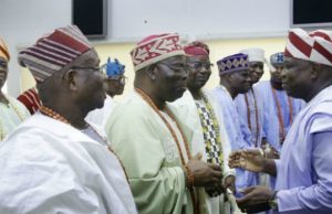 Lagos Traditional Rulers Charged By Ambode To Ensure Peace In Their Communities Governor Akinwunmi Ambode, right, with the traditional rulers...