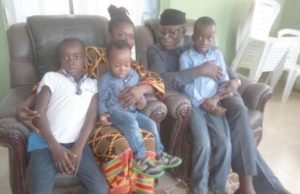 Photo: Fayemi Visits Family Of Late Ekiti APC Guber Aspirant Dr Kayode Fayemi, with the family left behind by late Kole Ajayi...