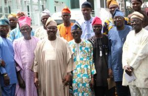 Photo: Ajimobi Plays Host To APC Leaders From Ibarapa Zone From left: Members of APC leaders in Ibarapa zone : Member, Oyo state house of Assembly, Ibarapa Central/North constituency, Jimoh Akintunde, Elder Dayo Adeola, Gov. Abiola Ajimobi of Oyo state, Chief Timothy Jolaoso, Chairman, Ibarapa North West LCDA, Rabiu Lawal, Commissioner for Liason affairs and Special duties,Fatai Salau, Chairman of Oyo state APC , Chief Akin Oke and others during the visit…