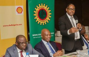 Domestic Gas Distribution Capacity Boosted By Shell Nigeria Gas By 150% R- L: Managing Director, Shell Nigeria Gas (SNG), Mr. Ed Ubong; Managing Director, The Shell Petroleum Development Companies of Nigeria Limited (SPDC) and Country Chair, Shell Companies in Nigeria (SCiN), Osagie Okunbor and Managing Director, Shell Nigeria Exploration and Production Company (SNEPCo), Engineer Bayo Ojulari during the Launching of the 2018 Shell Nigeria Briefing Notes…