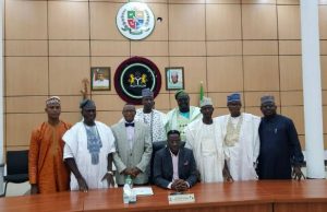 Check Out Kwara Governor’s Newly Sworn-In Special Advisers Governor Abdulfatah Ahmed of Kwara State, seated, with his new aides...