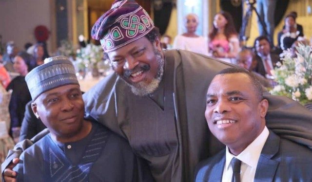 President of the Senate, Dr. Abubakar Bukola Saraki with the Publisher of Thisday, Chief Nduka Obiagbena and a member of the International Press Institute (IPI) at the event…