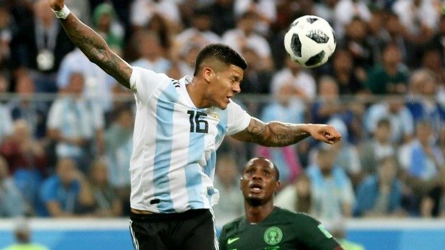 Marcos Rojo, the Argentine player doing his stuff...