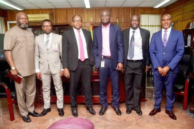 L - R: General Manager Commercial, Nigeria Gas Processing and Transport Company (NGPTC), Justin Ezeala; Business Development Manager, Shell Nigeria Gas (SNG), James Makinde; Managing Director SNG, Ed Ubong; Managing Director NGPTC, Babatunde Bakare; Social Performance Discipline Adviser, SNG, Babatunde Olaleke; and General Manager, NGPTC, Nnamdi Nwachukwu, during a recent visit to the NGPTC in Warri, Delta State to discuss opportunities to further improve Nigeria’s domestic gas utilisation to industries and manufacturing clusters…