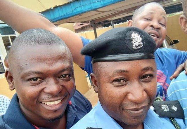 CSP Sola Aremu, right, with his friends...