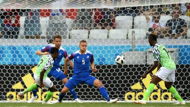Action time during the encounter...Super Eagles of Nigeria won 2-0
