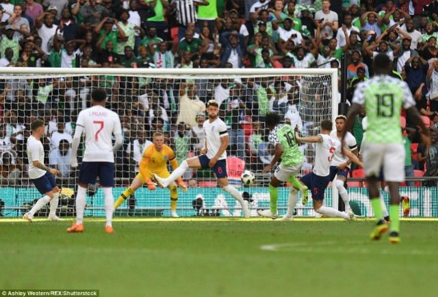 Nigeria's Super Eagles in action during the match...