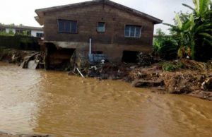 Ogun Flood: Over 12 Feared Dead As Victims Count Losses …one of the buildings affected by the flood in Abeokuta…
