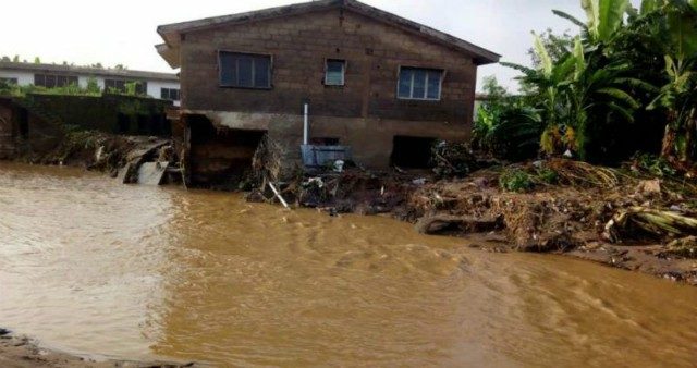 …one of the buildings affected by the flood in Abeokuta…