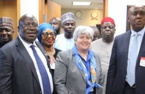 Take Your Rightful Place In Trade, Investment In Nigeria, Saraki Tells US President of the Senate, Dr. Abubakar Bukola Saraki (r), Leader of the Senate, Senator Ahmad Lawan (l) and other members of the National Assembly Delegation on parliamentary visit to the USA, with Stephanie Sullivan of the Bureau of African Affairs, at the US State Department at the weekend