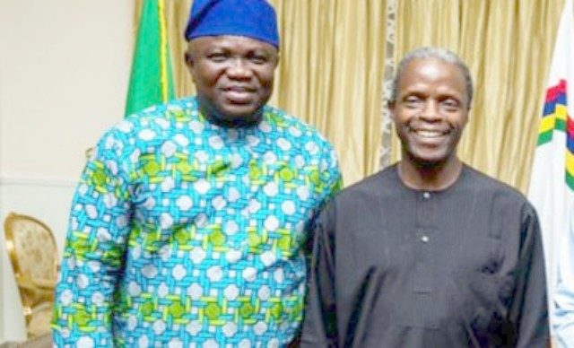Governor Akinwunmi Ambode of Lagos State, left, with Vice President Yemi Osinbajo...