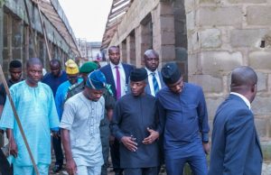 Photo: Osinbajo Visits Ikenne, Inspects Market Project, Delivers Sermon VP Yemi Osinbajo with stakeholders of the community during the inspection of the market…