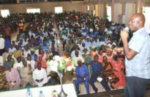 Photo: Seyi Makinde Hosts Annual Bursary Awards Photo: Engineer Seyi Makinde, right, addresses the students at the event…