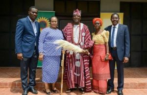 Ultramodern Science Labs Donated To Kwara Schools By SNEPCo L-R; Social Performance and Social Investment Lead, Shell Nigeria Exploration and Production Company, Hope Nuka; Deputy Manager, Community Development, National Petroleum Investment Management Services (NAPIMS), Mrs Jolayemi Kolapo; The Amuludunloye I, Owa of Eruku, HRH Oba Busari Ayinde Olarewaju; Director of Human Capital Development of Kwara State Ministry of Education, Mrs Comfort Abioye and General Manager, Deepwater Exploration, Shell Nigeria Exploration and Production Company, Adedayo Adewuyi at the inauguration of the World Class Laboratory Centre at Eruku Secondary Commercial school in Kwara state…