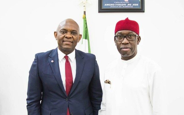 Founder of the Tony Elumelu Foundation(TEF) and Chairman of UBA Plc, Mr. Tony Elumelu, during the visit to the State House in Asaba, Delta State on Thursday…