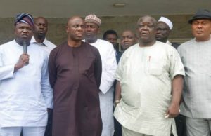 Amaechi In Lagos To Hold Strategic Meeting With Ambode L-R: Governor Akinwunmi Ambode, Hon Rotimi Amaechi and others in Lagos on Thursday…